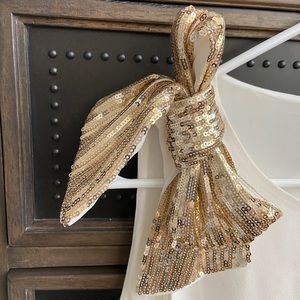 jcrew drapey tank with shoulder bow (never worn)